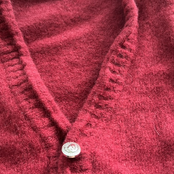 Red cozy wool cardigan small size - Picture 3 of 3